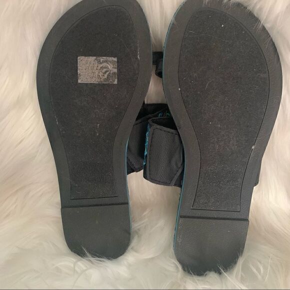 JC Penny Black Boho Flat Sandals Size 6 - Picture 9 of 10